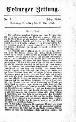 Coburger Zeitung Dienstag 2. Mai 1854