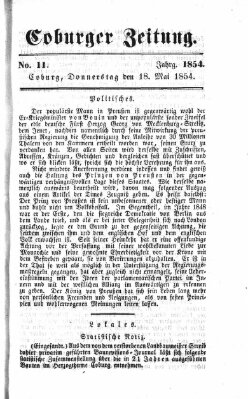 Coburger Zeitung Donnerstag 18. Mai 1854