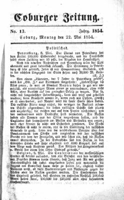 Coburger Zeitung Montag 22. Mai 1854