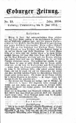 Coburger Zeitung Donnerstag 8. Juni 1854