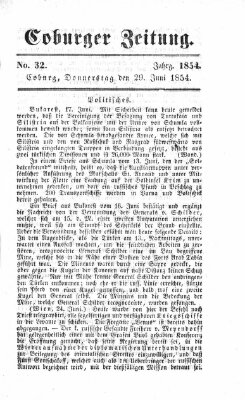 Coburger Zeitung Donnerstag 29. Juni 1854