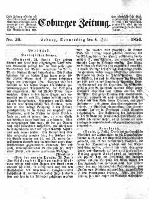 Coburger Zeitung Donnerstag 6. Juli 1854