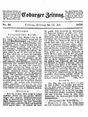 Coburger Zeitung Freitag 14. Juli 1854