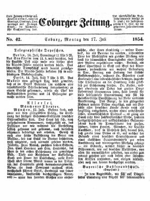 Coburger Zeitung Montag 17. Juli 1854