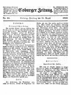 Coburger Zeitung Freitag 25. August 1854