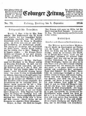 Coburger Zeitung Freitag 8. September 1854