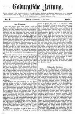 Coburger Zeitung Samstag 7. September 1861