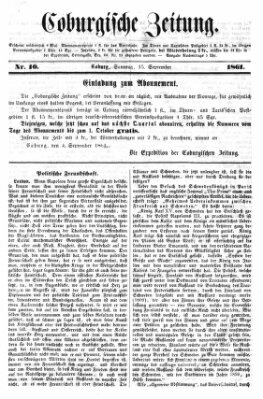 Coburger Zeitung Sonntag 15. September 1861