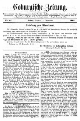 Coburger Zeitung Dienstag 17. September 1861