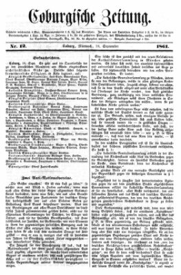 Coburger Zeitung Mittwoch 18. September 1861