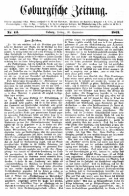 Coburger Zeitung Freitag 20. September 1861