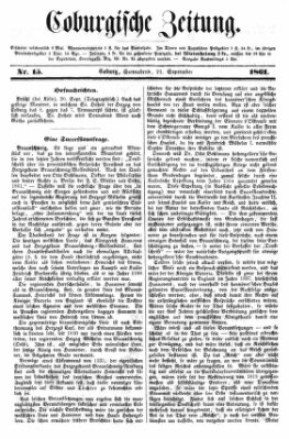 Coburger Zeitung Samstag 21. September 1861