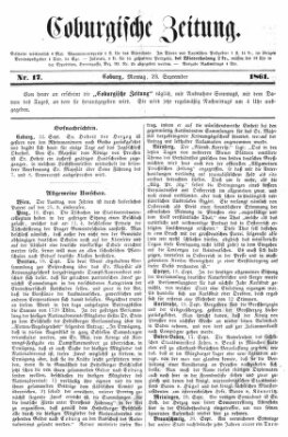 Coburger Zeitung Montag 23. September 1861