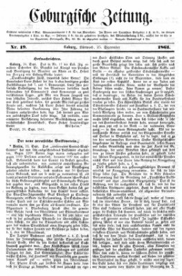 Coburger Zeitung Mittwoch 25. September 1861