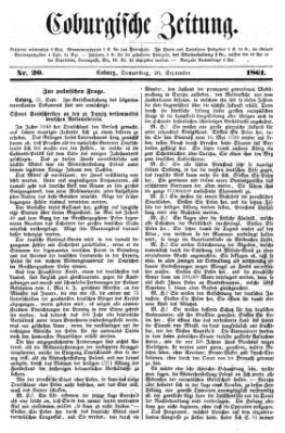 Coburger Zeitung Donnerstag 26. September 1861