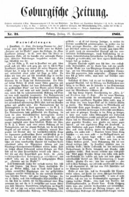 Coburger Zeitung Freitag 27. September 1861