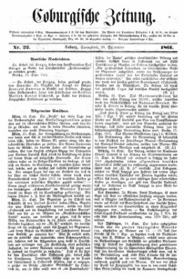 Coburger Zeitung Samstag 28. September 1861