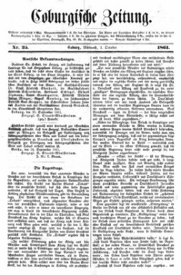 Coburger Zeitung Mittwoch 2. Oktober 1861