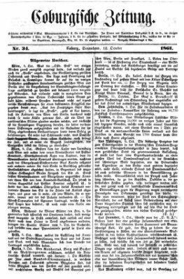 Coburger Zeitung Samstag 12. Oktober 1861