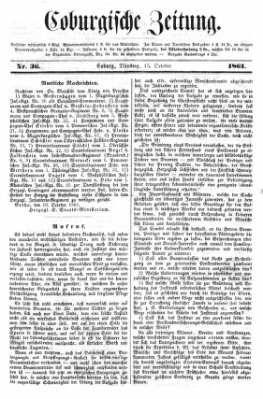 Coburger Zeitung Dienstag 15. Oktober 1861