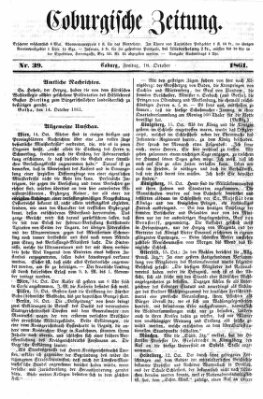 Coburger Zeitung Freitag 18. Oktober 1861