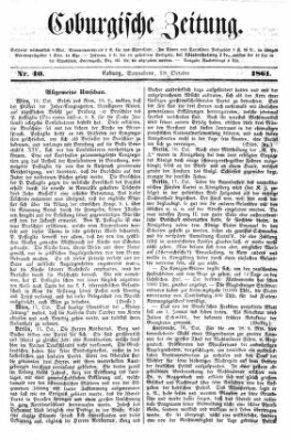 Coburger Zeitung Samstag 19. Oktober 1861