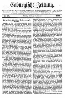 Coburger Zeitung Dienstag 22. Oktober 1861