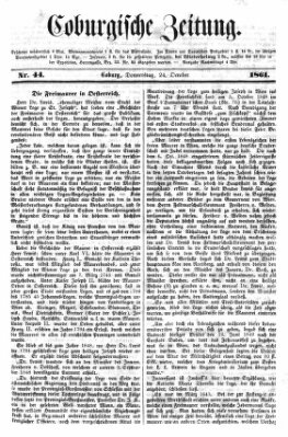 Coburger Zeitung Donnerstag 24. Oktober 1861