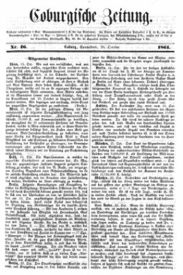 Coburger Zeitung Samstag 26. Oktober 1861