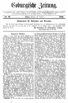 Coburger Zeitung Montag 28. Oktober 1861