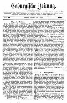 Coburger Zeitung Dienstag 29. Oktober 1861