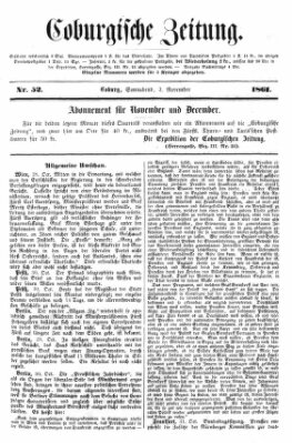 Coburger Zeitung Samstag 2. November 1861