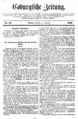 Coburger Zeitung Dienstag 5. November 1861