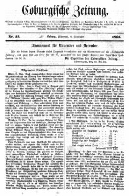 Coburger Zeitung Mittwoch 6. November 1861