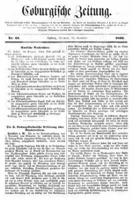 Coburger Zeitung Mittwoch 13. November 1861