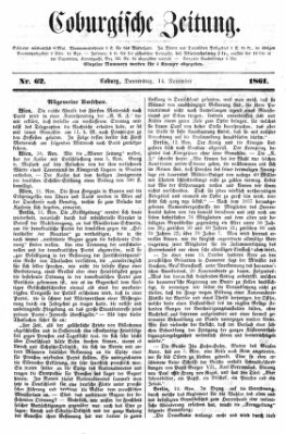 Coburger Zeitung Donnerstag 14. November 1861