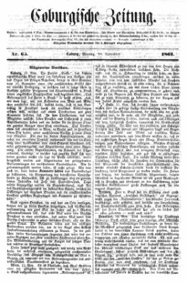 Coburger Zeitung Montag 18. November 1861