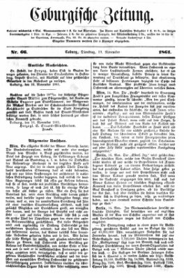 Coburger Zeitung Dienstag 19. November 1861