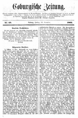 Coburger Zeitung Freitag 22. November 1861