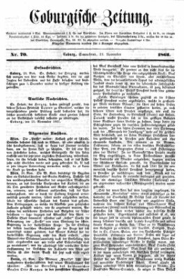 Coburger Zeitung Samstag 23. November 1861