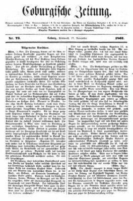 Coburger Zeitung Mittwoch 27. November 1861