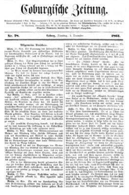 Coburger Zeitung Dienstag 3. Dezember 1861