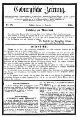 Coburger Zeitung Montag 16. Dezember 1861