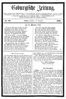 Coburger Zeitung Dienstag 17. Dezember 1861