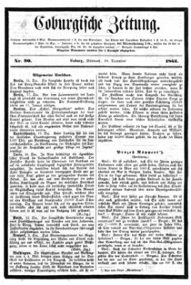 Coburger Zeitung Mittwoch 18. Dezember 1861