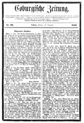 Coburger Zeitung Freitag 27. Dezember 1861