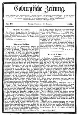 Coburger Zeitung Samstag 28. Dezember 1861