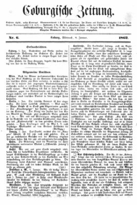 Coburger Zeitung Mittwoch 8. Januar 1862