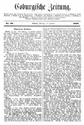 Coburger Zeitung Montag 13. Januar 1862