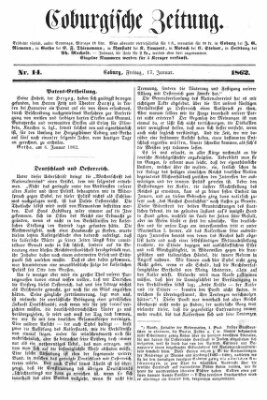 Coburger Zeitung Freitag 17. Januar 1862